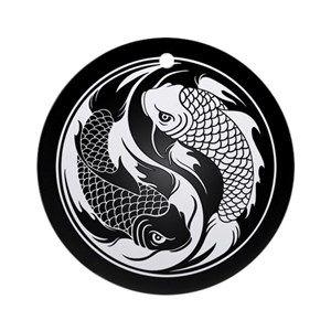 Koi Fish Black and White Logo - Koi Fish Ornaments