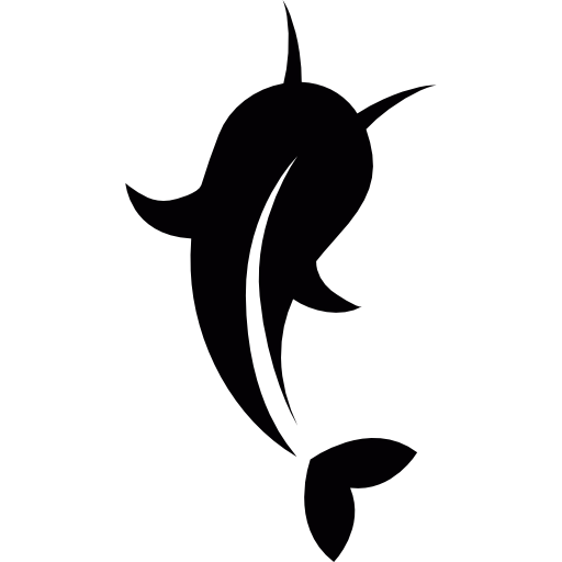 Koi Fish Black and White Logo - Japan koi fish from back view Icon