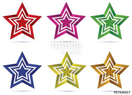 Red Yellow and Blue Star Logo - Star icon Design pack. Best of use computer, Logo, design element ...