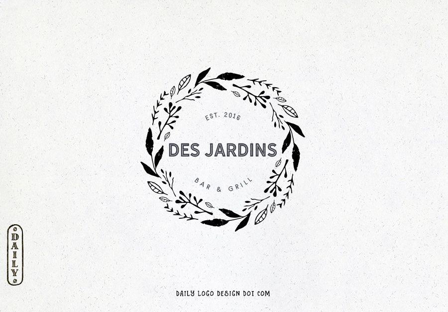 Vintage Floral Logo - Vintage Floral Wreath Logo Design by Daily Logo Design, The Paris Studio