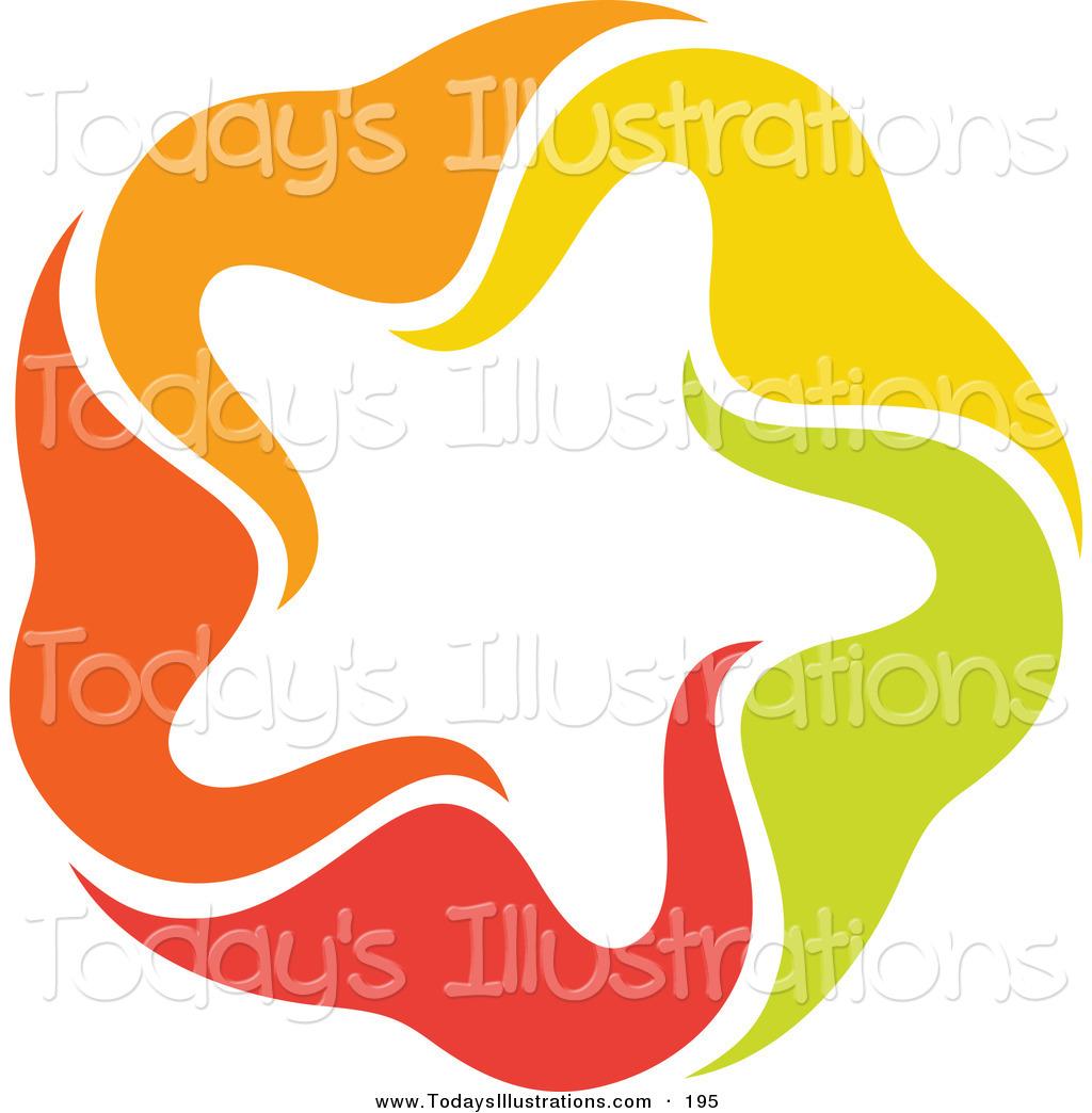 Red Yellow and Blue Star Logo - Clipart Of A Pretty Abstract Orange, Green, Red And Yellow Star Logo