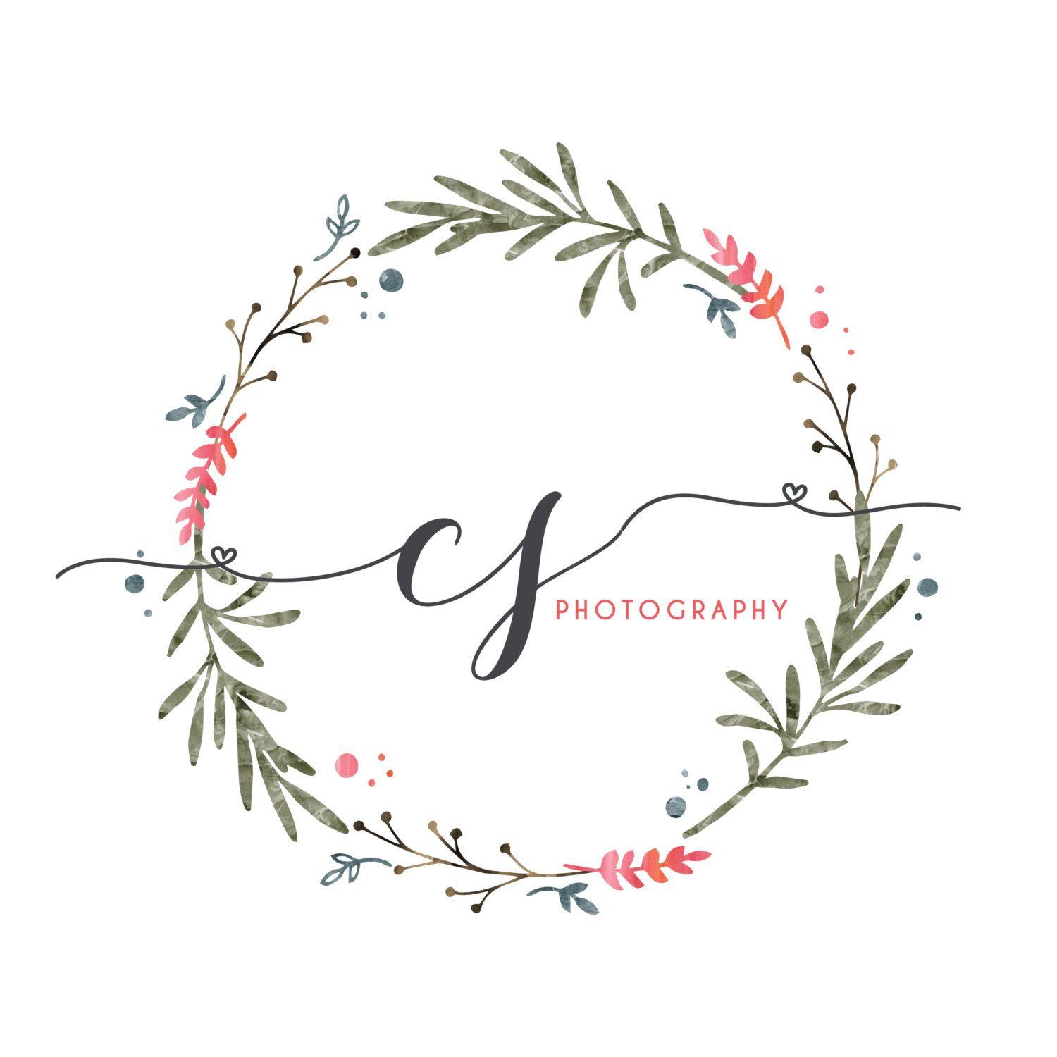 Wreath Logo - Floral Wreath Branding Package Logo and Watermark BPL05 | Posy ...