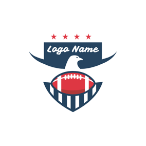 Red White and Blue Eagles Football Logo - Free Football Logo Designs. DesignEvo Logo Maker
