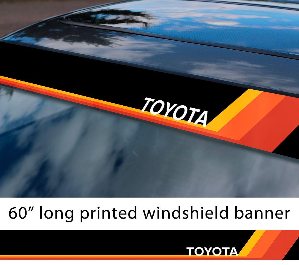 Retro Toyota Logo - Buy 60 Toyota TEQ Logo Retro Racing v3 Sun Strip Printed Windshield