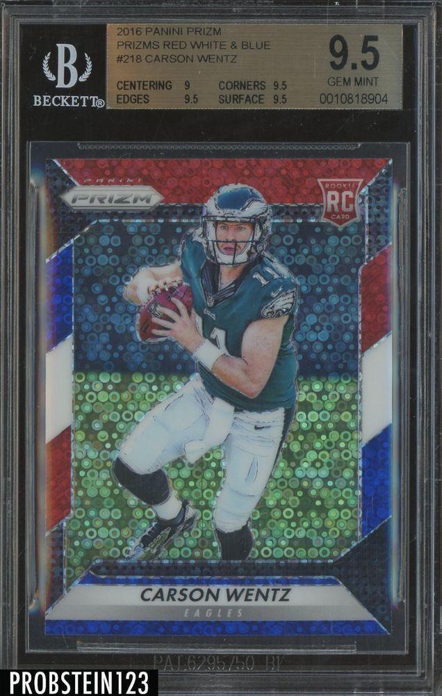 Red White and Blue Eagles Football Logo - Panini Prizm Red White Blue Carson Wentz Eagles RC Rookie