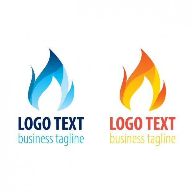 Blue Flame Logo - Two flame logo templates Vector | Free Download