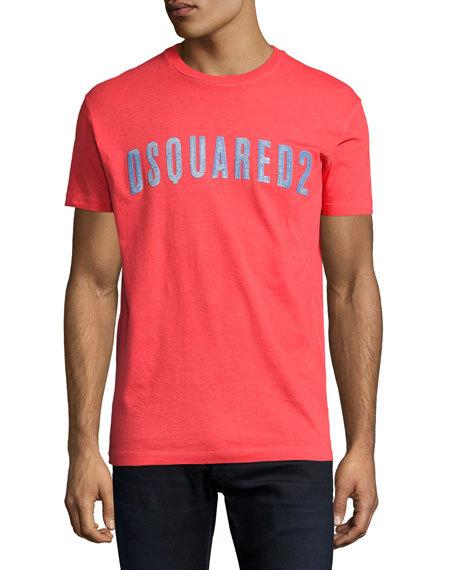 Red Apparel Logo - Dsquared2 Faded Logo Graphic T-Shirt Red Apparel Men Tops ...