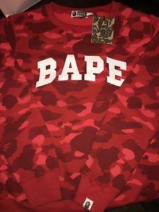 Red BAPE Camo Logo - bape red camo crew neck