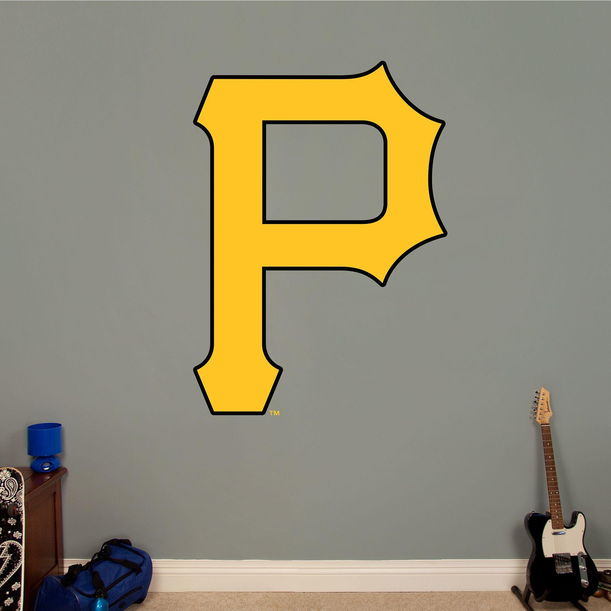 Blue and Yellow Pirate Logo - Pittsburgh Pirates Logo REAL.BIG. Fathead Wall Graphic. Pittsburgh