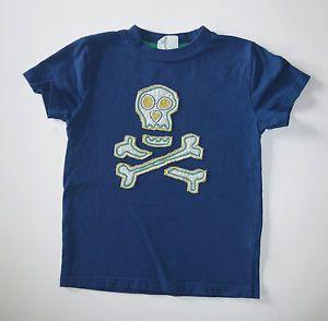 Blue and Yellow Pirate Logo - Mini Boden boy navy blue green yellow skull pirate crossbones top T