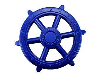 Blue and Yellow Pirate Logo - HIKS Large Blue Kids Childrens Pirate Steering wheel for Climbing