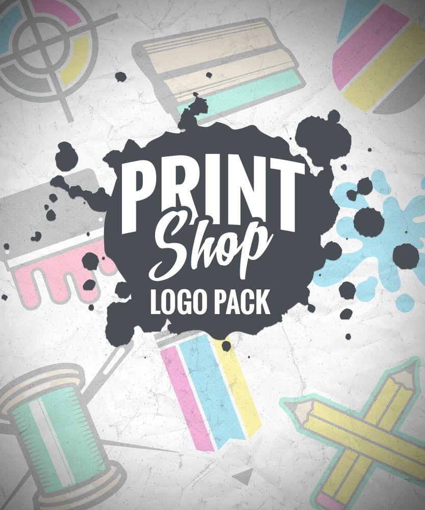 Printing Business Logo - Print Shop Logo Pack. Vector Company Logo Branding Kit