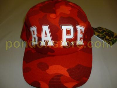 Red BAPE Camo Logo - A BATHING APE : bape logo color camo red baseball cap [Pondon Store]
