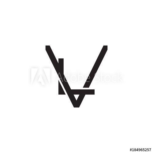 LV Art Logo - Initial letter V and L, VL, LV, overlapping L inside V, line art