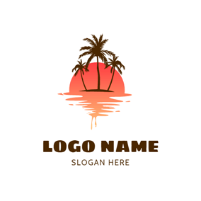 Orange Palm Tree Logo - Free Tree Logo Designs | DesignEvo Logo Maker