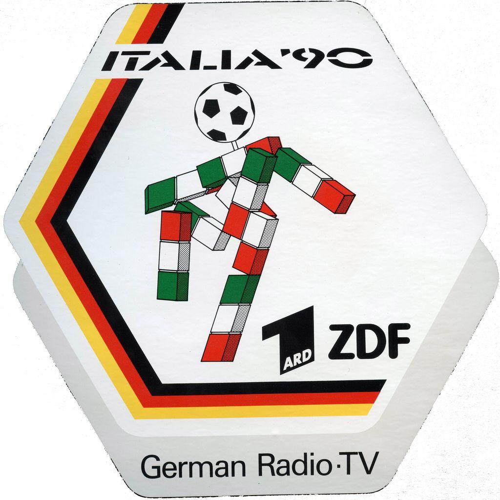 Radio TV Logo - Fernsehen Logo Fussball WM 1990 Rom ARD ZDF German Radio T
