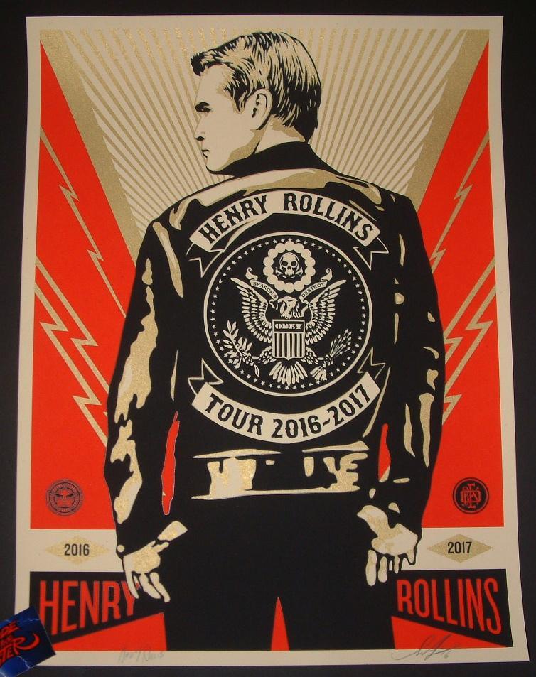 Henry Rollins Logo - Shepard Fairey Henry Rollins Poster Leather Jacket Variant 2016 Obey