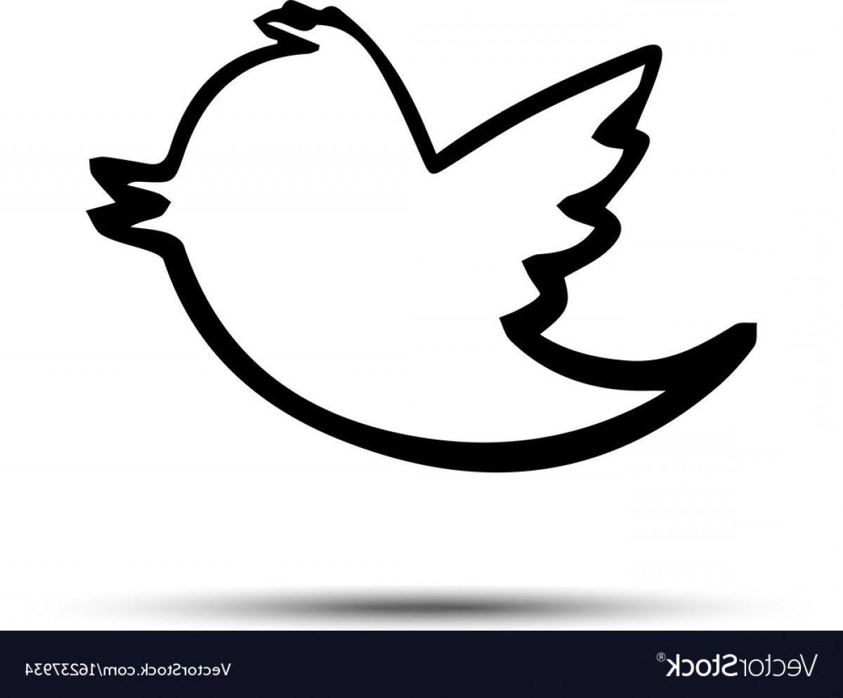 Black and White Twitter Bird Logo - Black Tweet Bird Logo Epstwitter Icon Vector | SOIDERGI