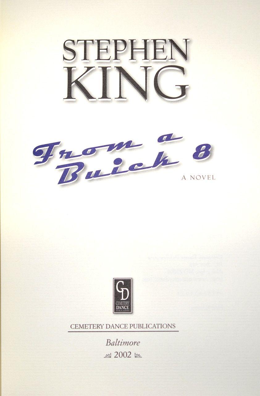 Buick 8 Logo - Lot #3: From A Buick 8 - Stephen King - GW and Son