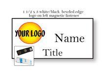 Oval White and Blue Lines Logo - 1 Oval White/blue Name Badge Full Color Logo 2 Lines of Print ...