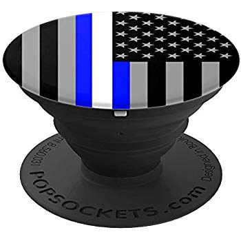 Oval White and Blue Lines Logo - American Flag With Blue And White EMS Lines Support