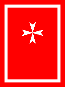 Red Flag with White Cross Logo - Sovereign Military Order of Malta (SMOM)