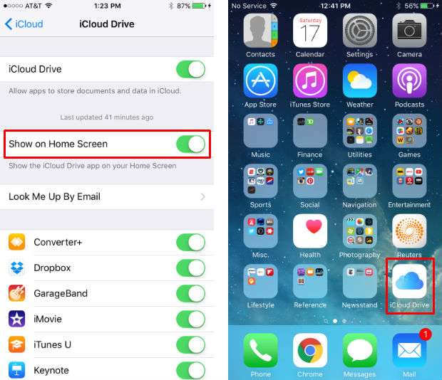 Find My iPhone App Logo - How do I add the iCloud Drive app icon to my home screen in iOS 9