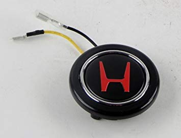 Black and Red H Logo - NRG Steering Wheel Horn Button - Dual Contact - Black with Red H ...