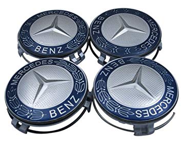 Four Circle Car Logo - Mercedes Benz Four Blue Classic Logo Wheel Center Cap Set: Amazon.co