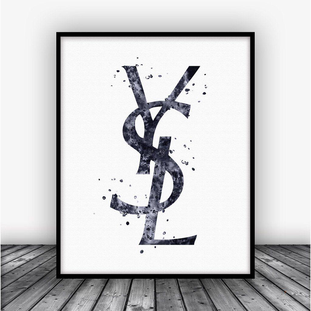 Yves Saint Laurent Logo - Yves Saint Laurent Logo Art Print Poster Black