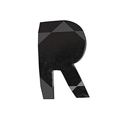 Diamond R Logo - Noritamy Star Black Diamond R Letter Shaped Single Stud Earrings