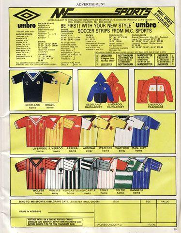 1970s Umbro Logo - True Colours Football Kits Vintage Kit Advertisements
