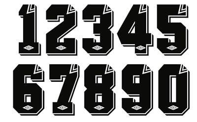 1970s Umbro Logo - UMBRO 70S 80S Felt Football Shirt Soccer Numbers Heat Print Football