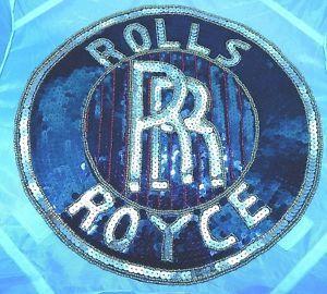 Red Black and Blue Round Logo - Rolls Royce Sequin Round Logo Patch Emblem Patch 11 Black, Red
