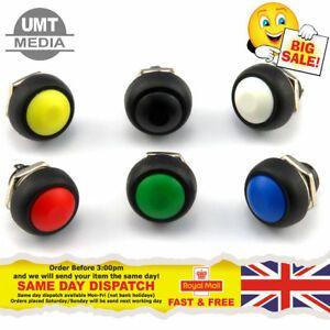 Red Black and Blue Round Logo - 12mm Round Push Button Momentary SPST Switch Black White Red Green ...
