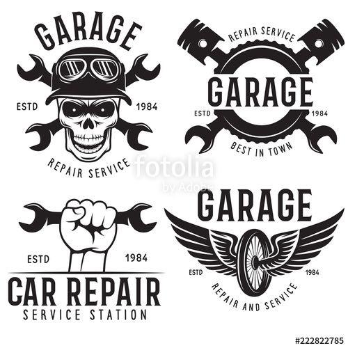 Vintage Automotive Garage Logo - Vintage car service badges, templates, emblems and design elements ...