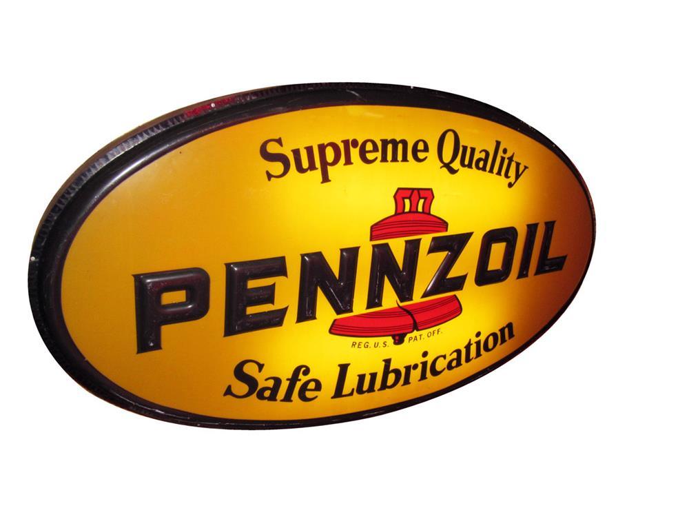 Vintage Automotive Garage Logo - Huge vintage Pennzoil single-sided light-up automotive garage