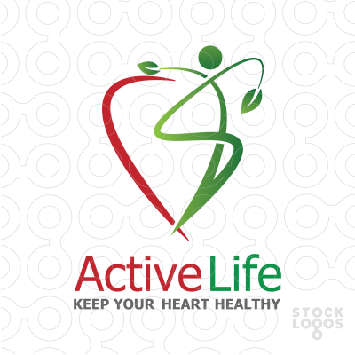 Heart Health and Wellness Logo - The logo is a combination between a heart, person and leaves