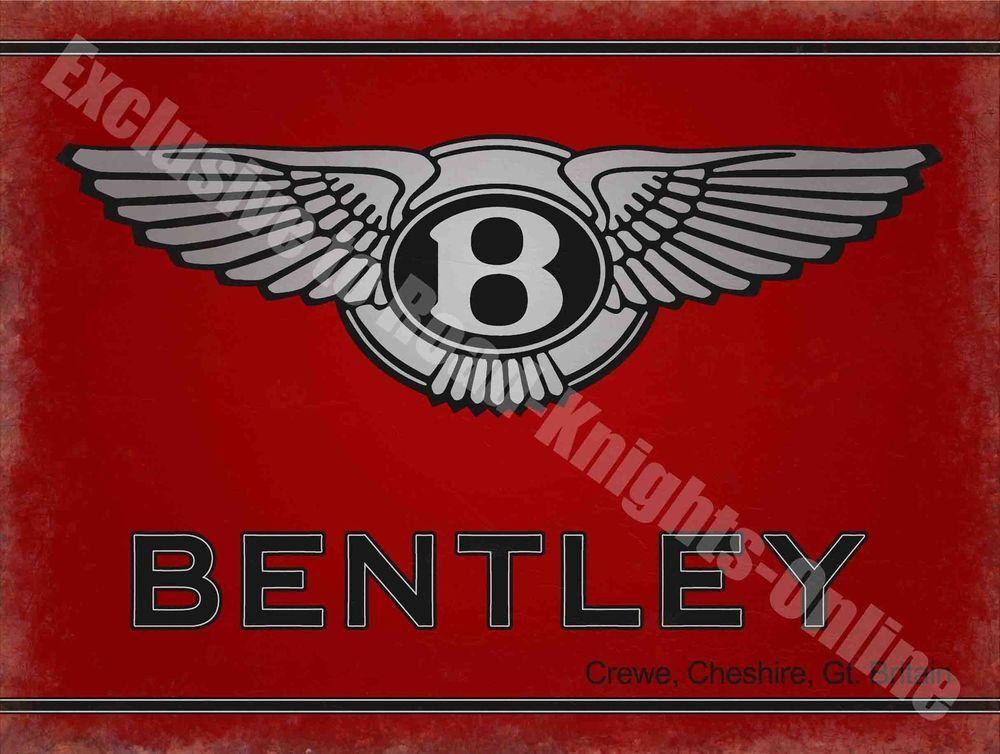 Vintage Automotive Garage Logo - Bentley Motors 186 Vintage Garage Classic Car Advertising, Large