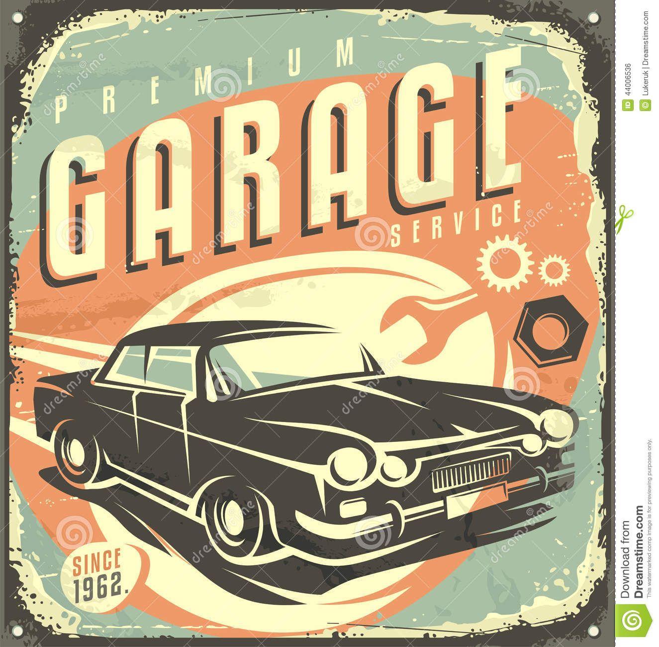 Vintage Automotive Garage Logo - Garage Vintage Metal Sign From Over 42 Million High
