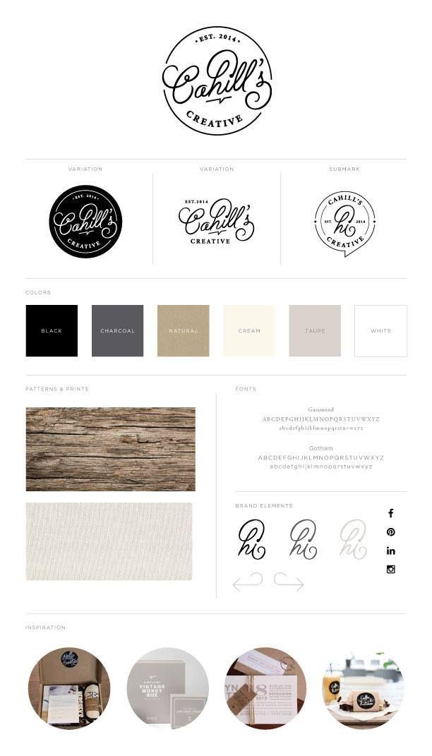 Neutral Color Logo - Cahill's Creative branding. Logo design, neutral color palette ...