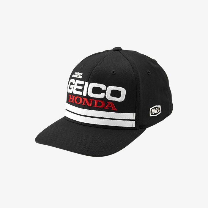 Black GEICO Logo - FOXTROT X-Fit Flexfit Hat Geico/Honda - Black