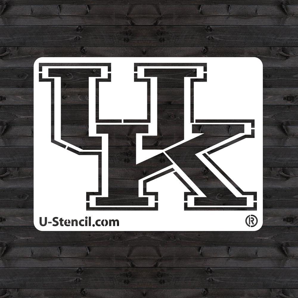 White and Blue U Logo - U Stencil Kentucky GO BLUE Mini Stencil KENOOS 203 Home Depot