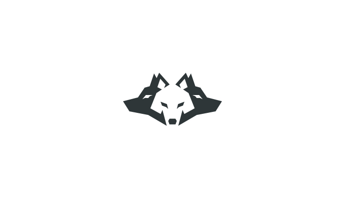Simple Wolf Logo - Negative Space Animal Logos by Bodea Daniel