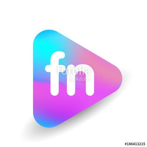 FN Logo - Letter FN logo in triangle shape and colorful background, letter