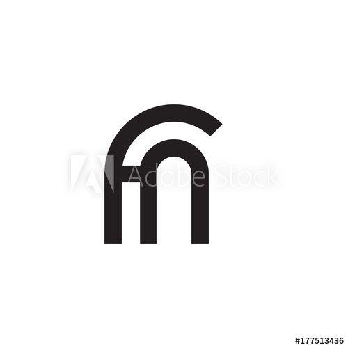 FN Logo - Initial letter fn, nf, n inside f, linked line circle shape logo ...