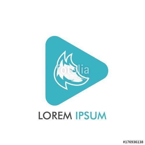 Simple Wolf Logo - Simple Wolf inside Play Icon Logo Design and Concept Vector ...