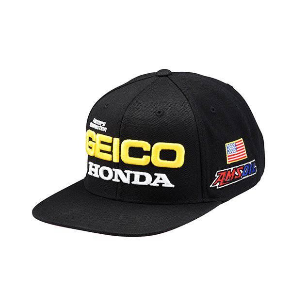 Black GEICO Logo - 100% Geico Honda Podium Snapback hat - Black | Motorcycle ...