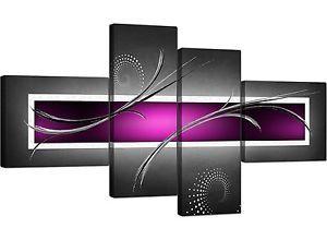 Purple Black Green Logo - Large Purple Black Grey Abstract Canvas Pictures 160cm Wall Art 4092 ...