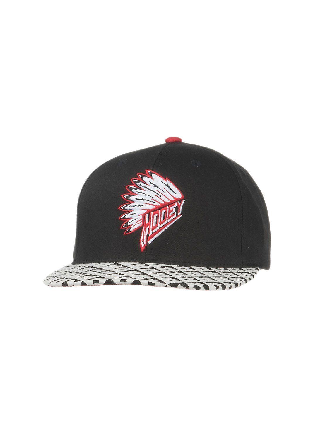 Red and Black Western Logo - HOOey Black with Aztec Print Brim and Red Chief Headdress Logo Snap ...